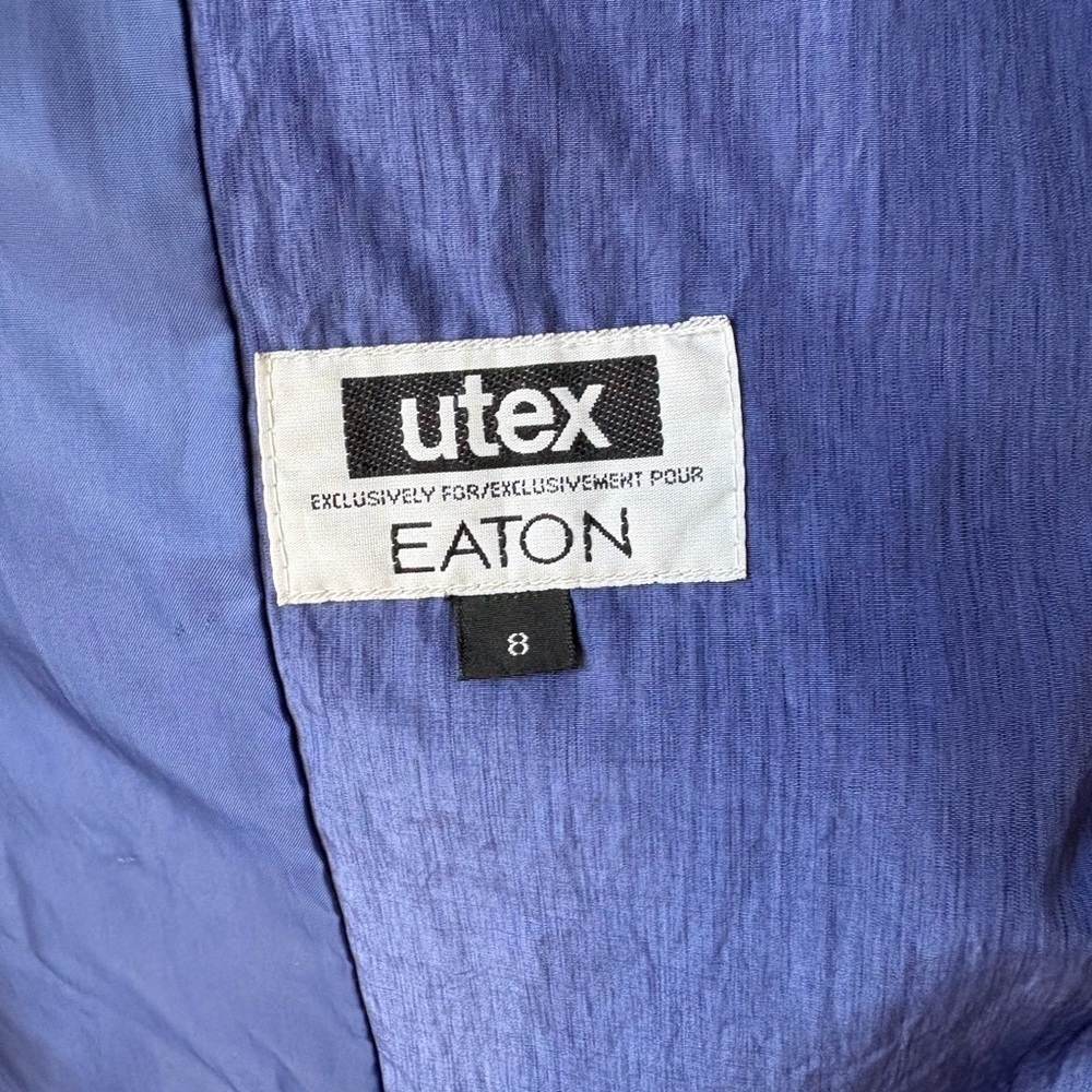 Vintage Utex by Eaton, purple, lilac trench coat, size 8, oversized, baggy - Picture 3 of 8